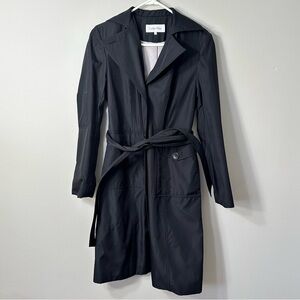 Calvin Klein Women’s Long Coat with Belt - Small - Black